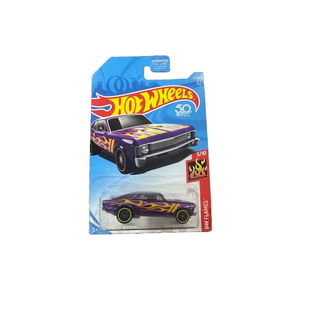 2018 Hot Wheels '68 Chevy Nova Purple HW Flames 3/10 #32/365 FJW62